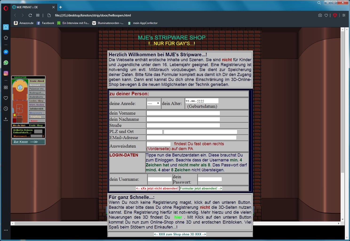 alte Webpage von 2005